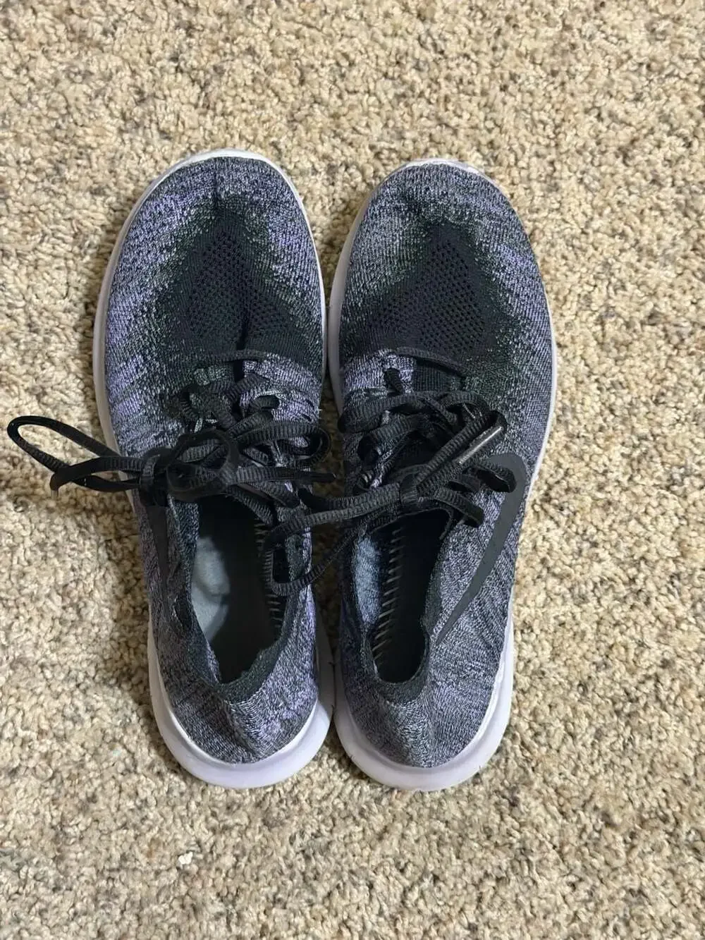 Nike Free RN Flyknit Women's Running Shoes Black Grey Purple